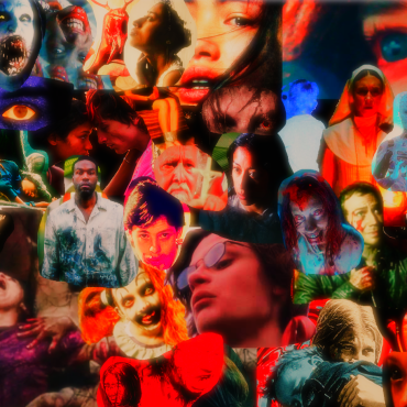 Image: collage of horror movie characters and scenes